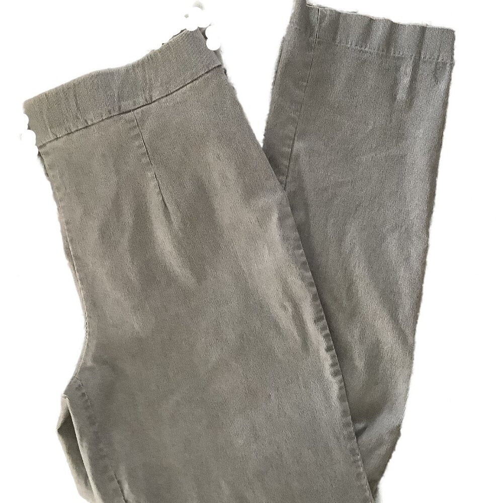 EUC Briggs Gray Pin Striped Pull On Pants Size: Large